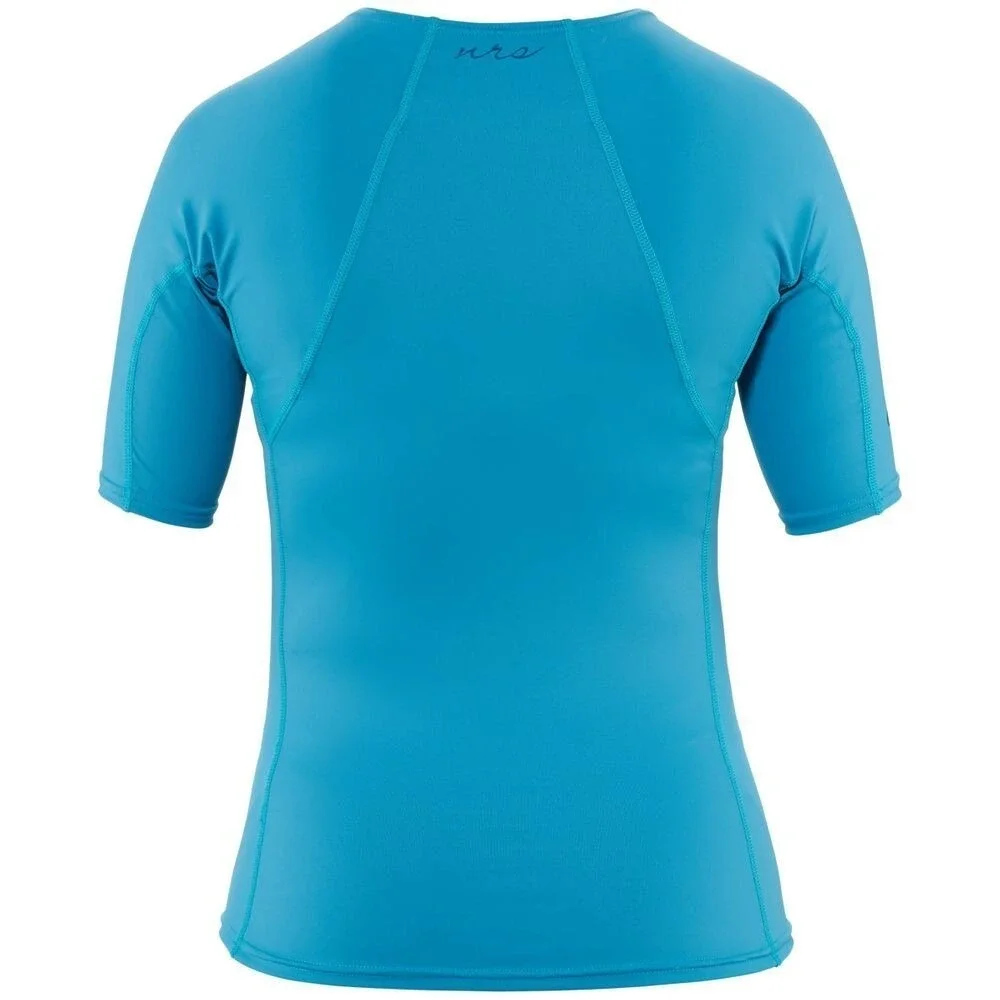 NRS Women's H2Core Rashguard Short Sleeve‎ Shirt L Fjord Teal Blue NEW